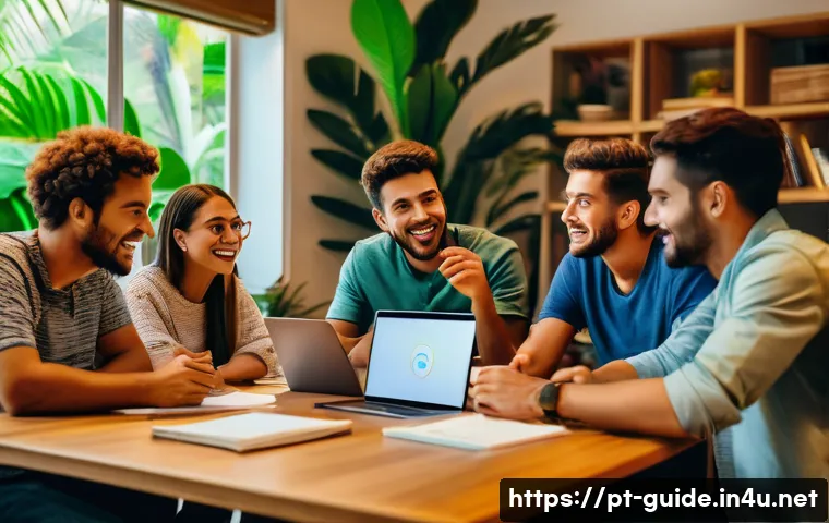 관광통역안내사 시험 준비생 커뮤니티 추천 - A vibrant online study group scene focused on tourism guide exam preparation, showing diverse young ...